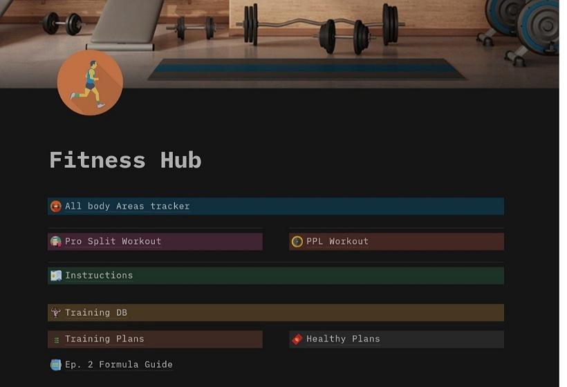 Fitness Hub | متتبع لياقتك البدنية  تقدر تتبع نظامك الغذائي و أساليب تمارينك المختلفه من خلال قالب اللياقة البدنية 